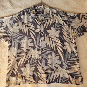 Tommy Bahama Flowers Floral Button Up 100% Silk Hawaiian Shirt Men's XXL